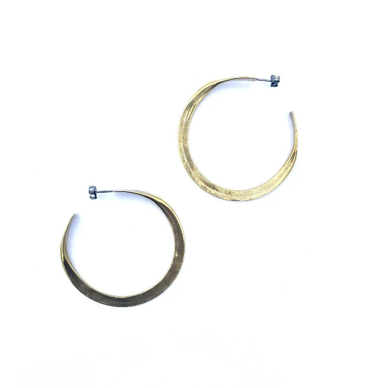 Gaia Hoops | Large - Brass