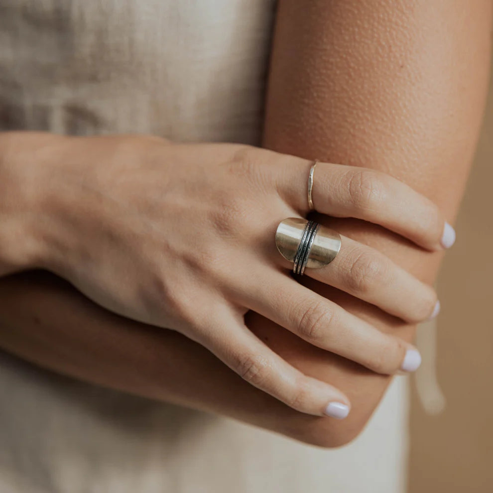 Terra Ring - Brass + Sterling Silver