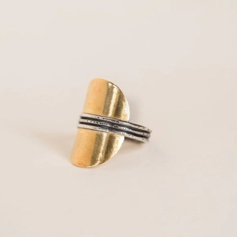 Terra Ring - Brass + Sterling Silver