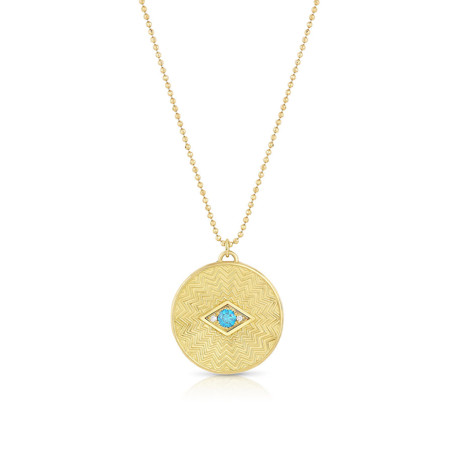 Evil Eye Medallion - 18k Gold + Diamonds