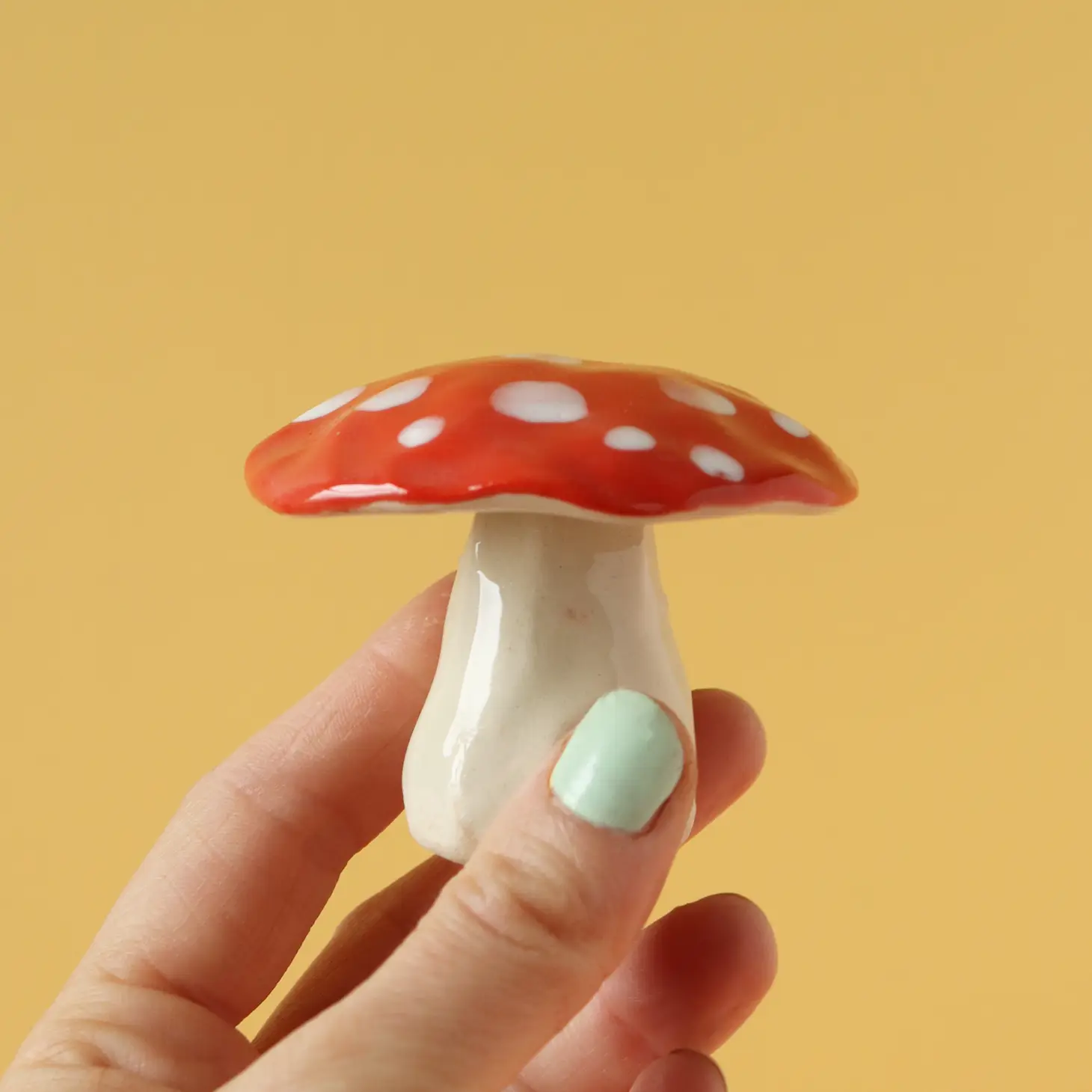 Mini Ceramic Mushroom Sculpture