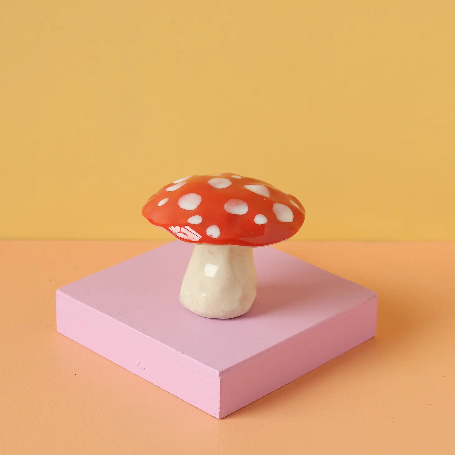Mini Ceramic Mushroom Sculpture