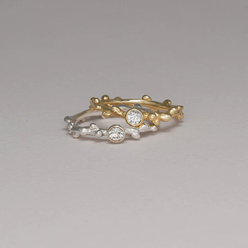 Branch Solitaire -14k Gold + Diamond