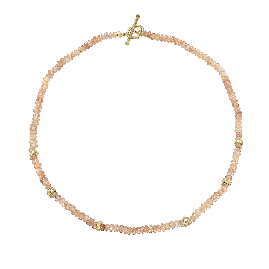 Zircon Bead Necklace - 18k Gold + Natural Zircon