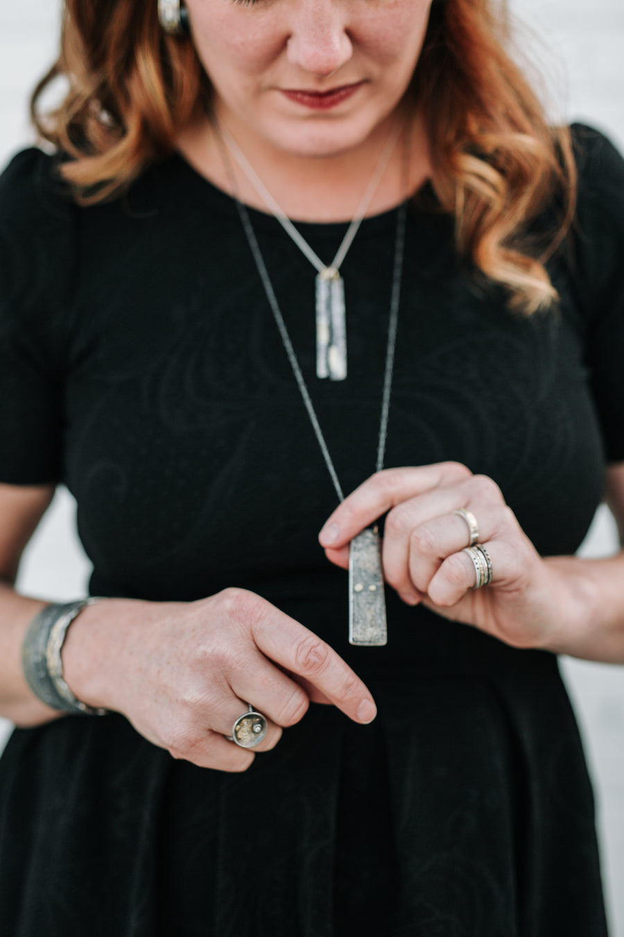 Martie Necklace - 22k/18k Gold,Oxidized Argentium Silver + Reclaimed Diamonds