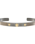 Sunnyside Textured Diamond Cuff - 18k Gold + Oxidized Silver