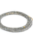 Labradorite Gemstone Wrap Bracelet/Necklace - 14k Gold + Labradorite