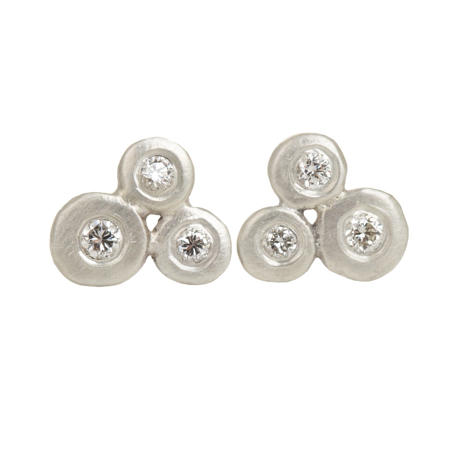 In Bloom Diamond Studs - 14k Gold/Oxidized Silver/Matte Bright Silver + Diamonds - KMJ Kate Maller Jewelry Jewelry - Earrings