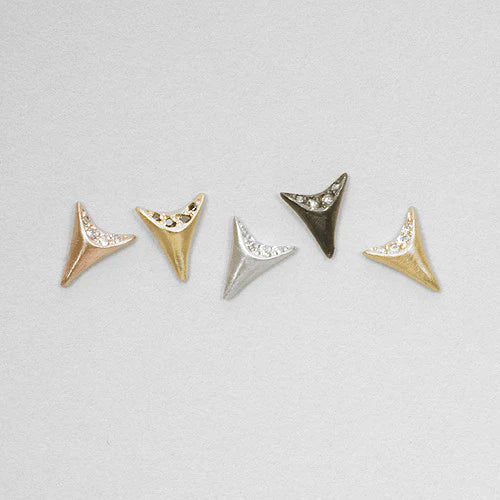 Mini Tooth Studs - Silver and Diamonds