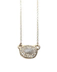 Rough Diamond Halo Pendant - 14k Gold + Diamonds