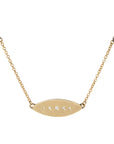 Peas in a Pod Horizontal Necklace - 14k Gold, Oxidized Silver + VS White Diamonds