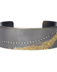 Slice Diamond Cuff 3.0 (no back rails) - 22k Gold, Oxidized Silver + Reclaimed Diamonds