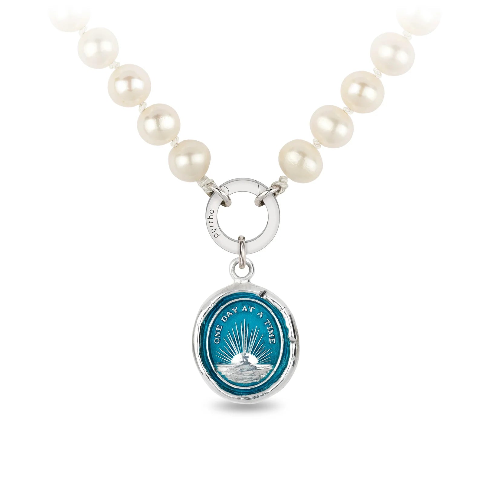 One Day at a Time Talisman - Capri Blue + Bright Sterling Silver