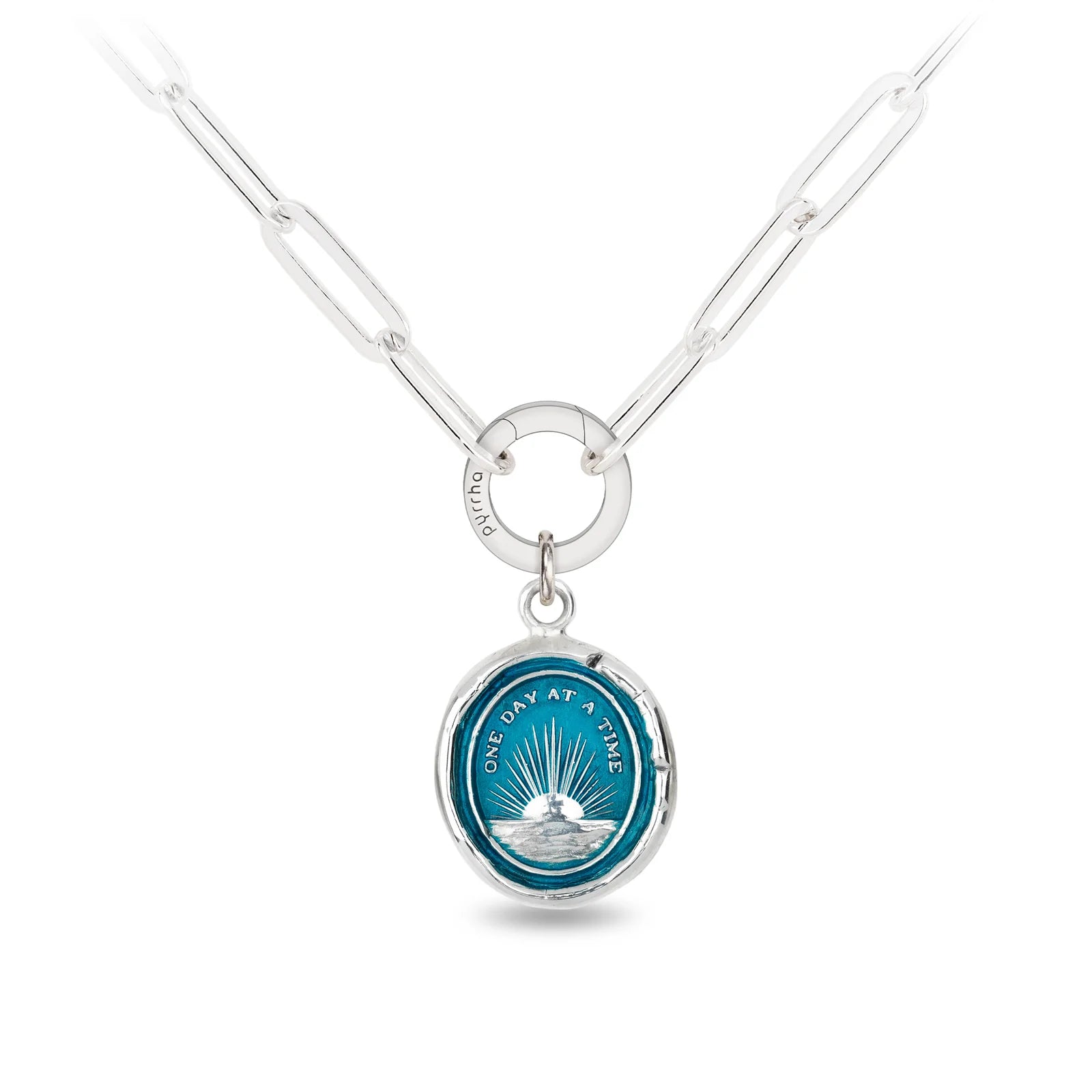 One Day at a Time Talisman - Capri Blue + Bright Sterling Silver