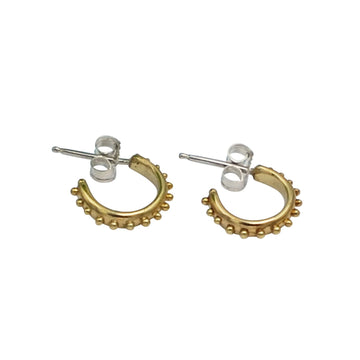 Granule Mini Hoops - Brass