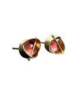 Captured Pink Tourmaline Studs -  18k Gold + Tourmaline