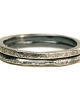 Dusted Stackers - 22k Gold, Oxidized Silver