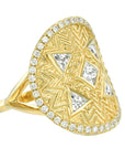 Pure Energy Pave Medallion Ring - 18k Gold + Diamonds