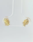 Fish Bone Earrings - 14k Gold + Diamonds