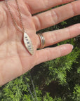 Peas in a Pod Vertical Necklace - 14k Gold, Oxidized Silver + VS White Diamonds