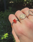 Mexican Fire Opal Ring - 18ky Gold, 14k Yellow, Rose + White Gold