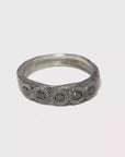 Black Diamond Bubble Band - Oxidized Sterling Silver + Black Diamonds