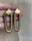 Serpentine Earrings - Oxidized Brass + Sterling Silver