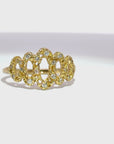 Delicate Scallop Ring - 14ky Gold + Daimonds