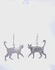 Double Sided Cat Earrings - Sterling Silver