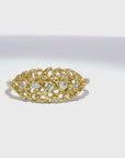 Honeycomb Lace Marquise Ring - 14ky Gold + Diamonds