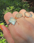 Kashmir Gem Silica Ring - 18ky Gold, 14k Yellow, Rose + White Gold
