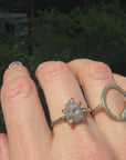 Canadian Rough Cut Salt + Pepper Diamond Ring - Oxidized Silver + 14ky Gold