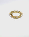 Delicate Oval Ring - 14ky Gold + Diamonds