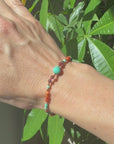 OOAK Bracelet - Coral, Ruby + Turquoise