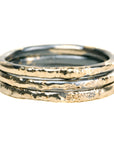 Radiance Fused Stackers - 18k Gold + Oxidized Argentium Silver