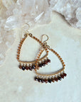 Hessonite Fringe Triangle Earrings