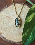 Seafloor Treasure Pendant - Brass + Ocean Jasper
