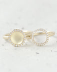 Open Pave Diamond 'Lilydust' Ring - 18k Yellow Gold / 7