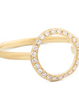 Open Pave Diamond 'Lilydust' Ring - 18k Yellow Gold / 7
