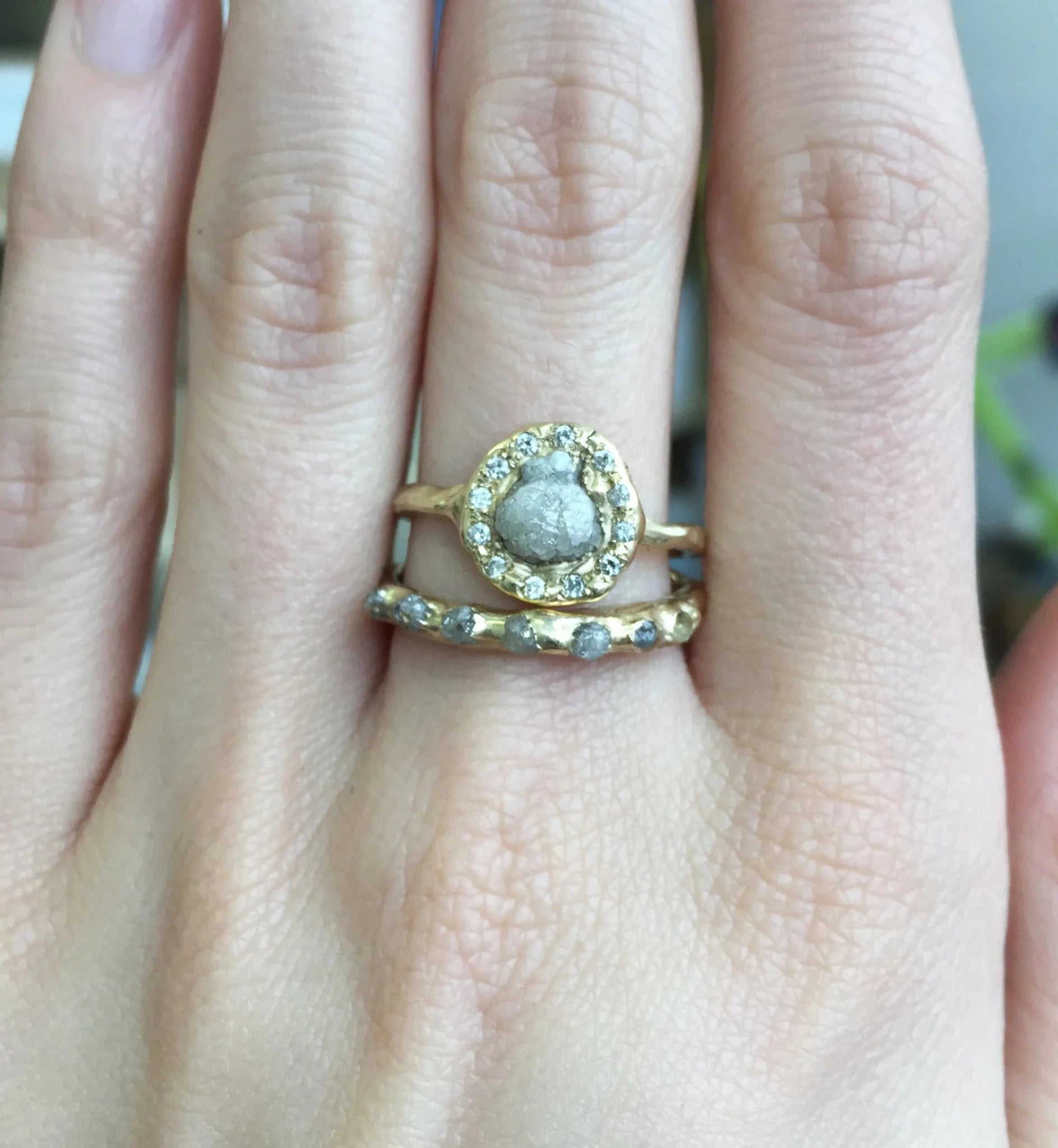 Unity Ring - 14k Gold + Rough Diamonds - KMJ Emilie Shapiro Fine Jewelry - Rings
