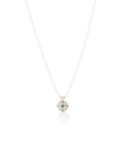 Silver Lights Charm Pendant - Emerald + Sterling Silver