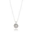 Moonflower Charm Pendant - Diamond + Sterling Silver