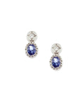 Oval + Round Studs - Sapphire