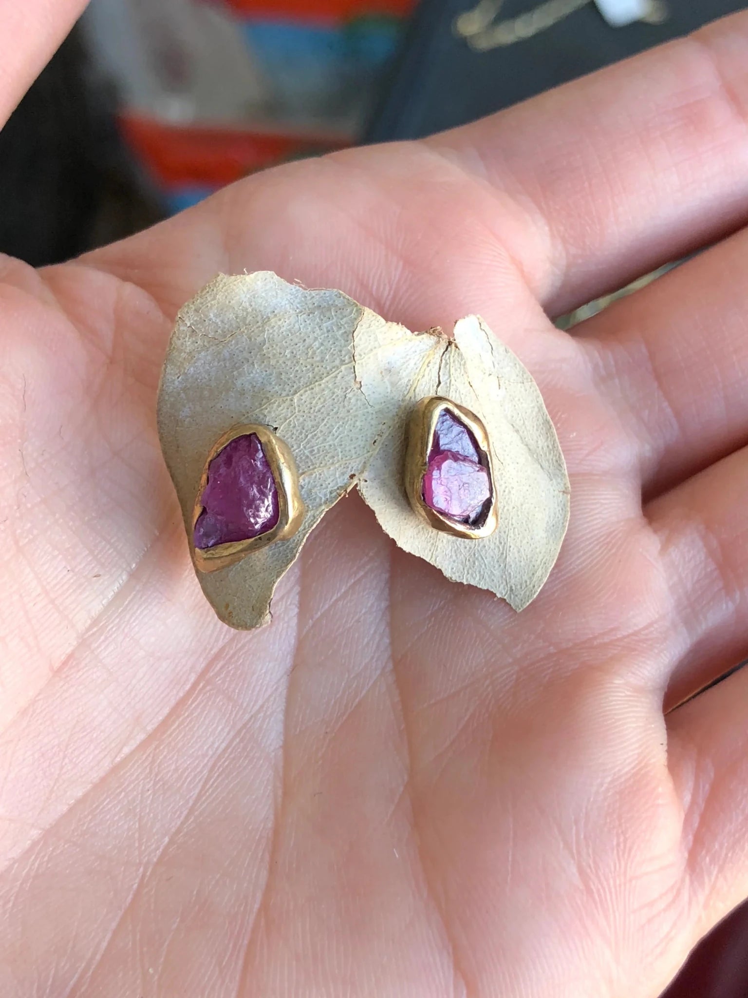 Sea Star Studs- Ruby, Brass + Sterling Silver - KMJ Emilie Shapiro Jewelry - Earrings