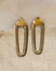 Serpentine Earrings - Oxidized Brass + Sterling Silver