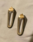 Serpentine Earrings - Oxidized Brass + Sterling Silver