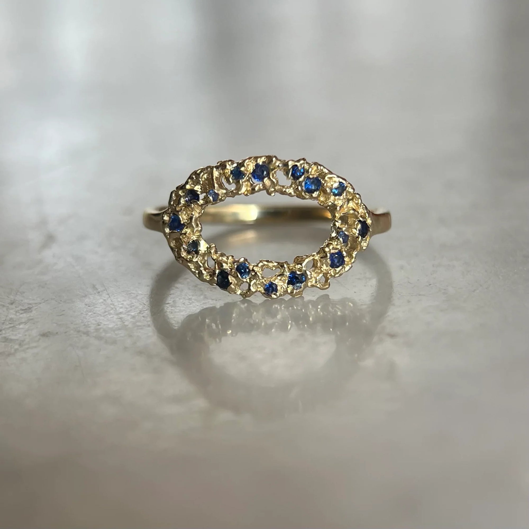 Delicate Oval Ring - 14ky Gold + Diamonds