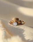 Solis Ring - Oxidized Brass, 14k Gold-Fill, Sterling Silver + Blue Moonstone Glass