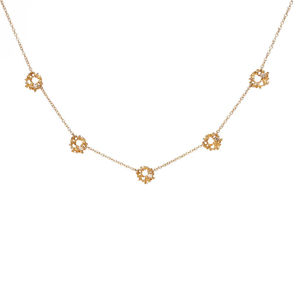 Supernova 5 Necklace - 14ky Gold + Diamonds
