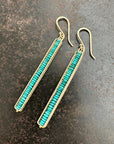 Persian Turquoise Beaded Stick Earrings - KMJ Hilary Finck Jewelry - Earrings